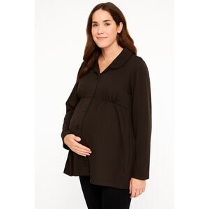 Motherhood Maternity Black Empire Waist Button Front Top Size XL